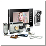 Комплект: цветной видеодомофон EP-7300-B и электромеханический замок Anxing Lock – AX066